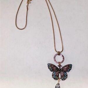 Betsey Johnson Multicolor Butterfly Necklace